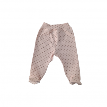 Pantaloni bebeluși somon cu inimioare – bumbac organic