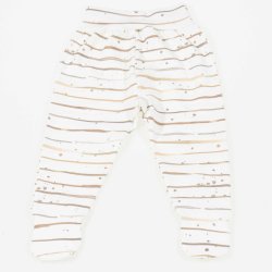 Pants with brown striped pattern band boots