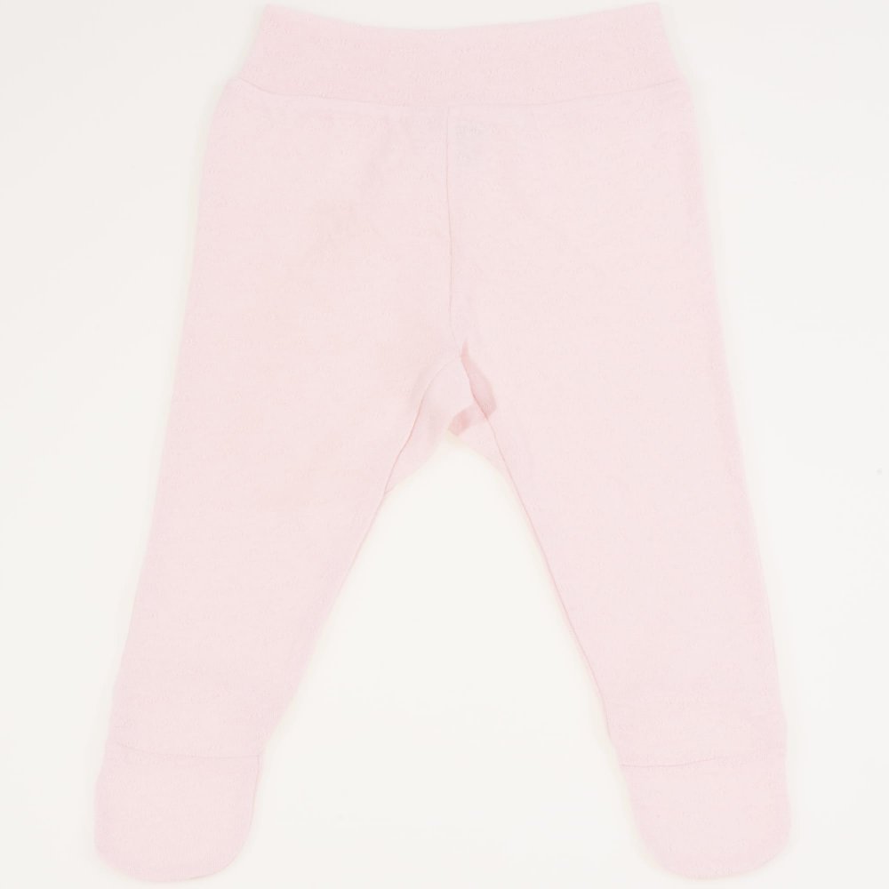 Pantaloni cu botosei banda roz pal - material multistrat premium cu model | liloo