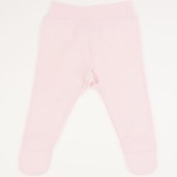 Pantaloni cu botosei banda roz pal - material multistrat premium cu model