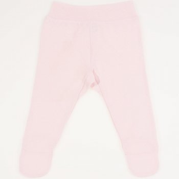 Pantaloni cu botosei banda roz pal - material multistrat premium cu model | liloo