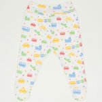 White footies with transport toys print | liloo