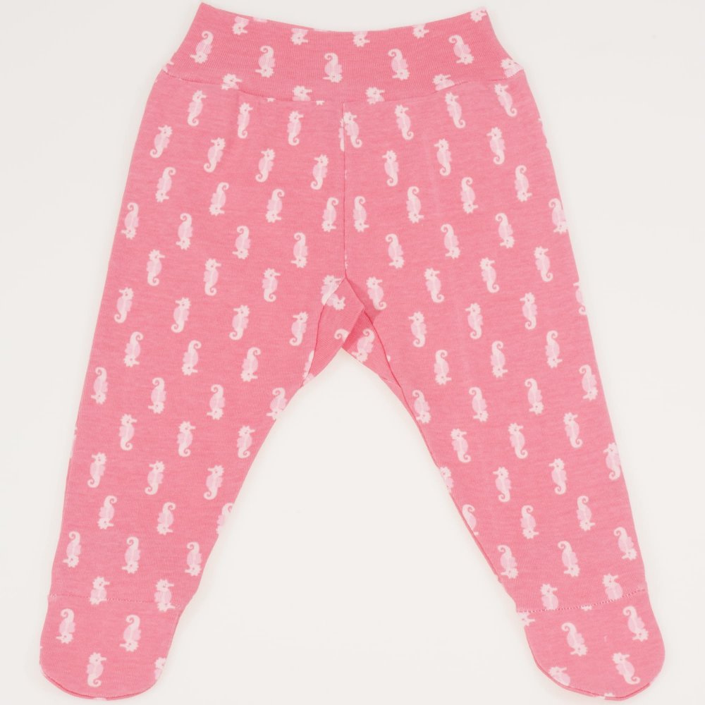 Salmone footies with sea ​​horses print | liloo