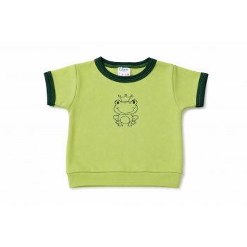 Green baby blouse with frog print