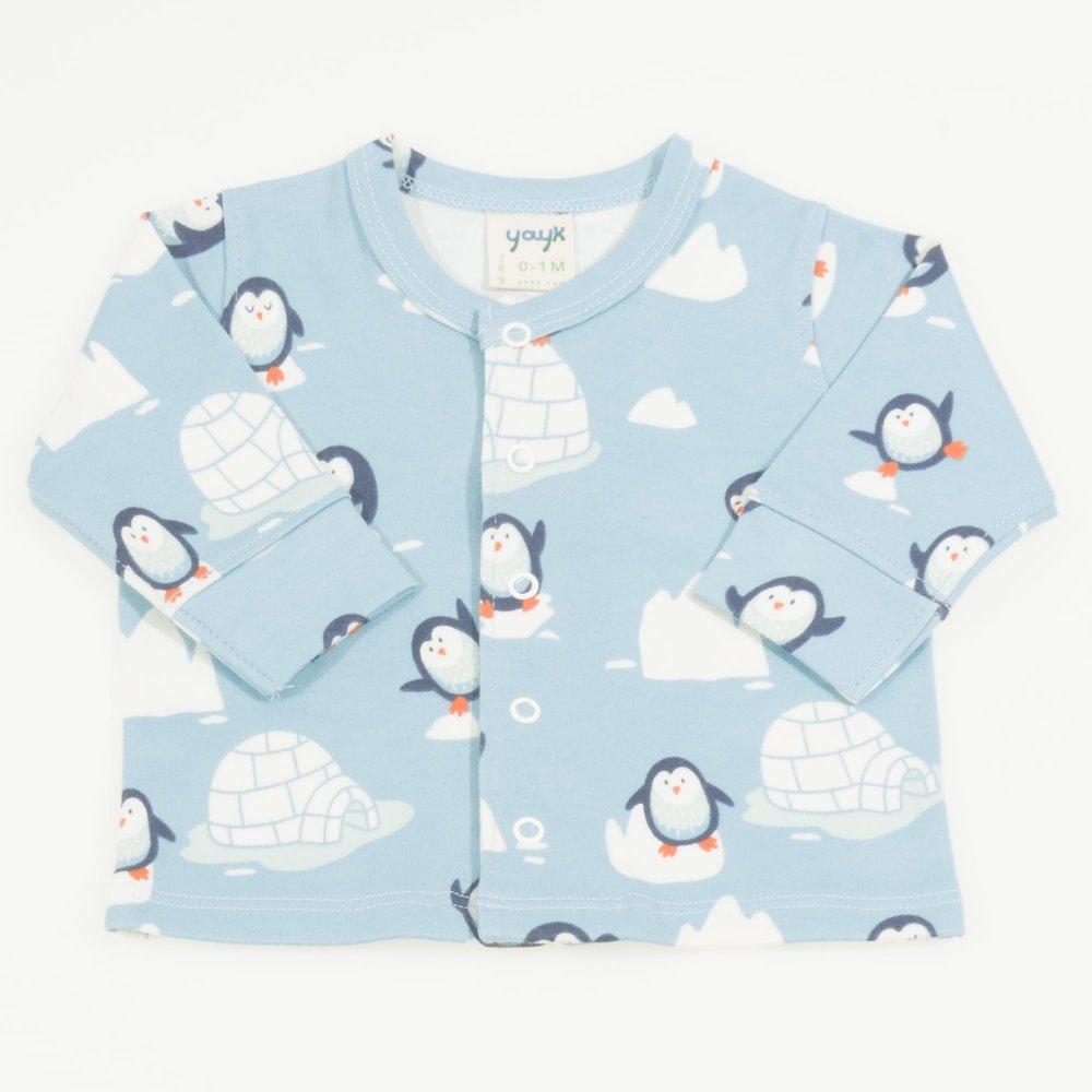 Organic cotton baby blouse with long sleeves and closure | liloo