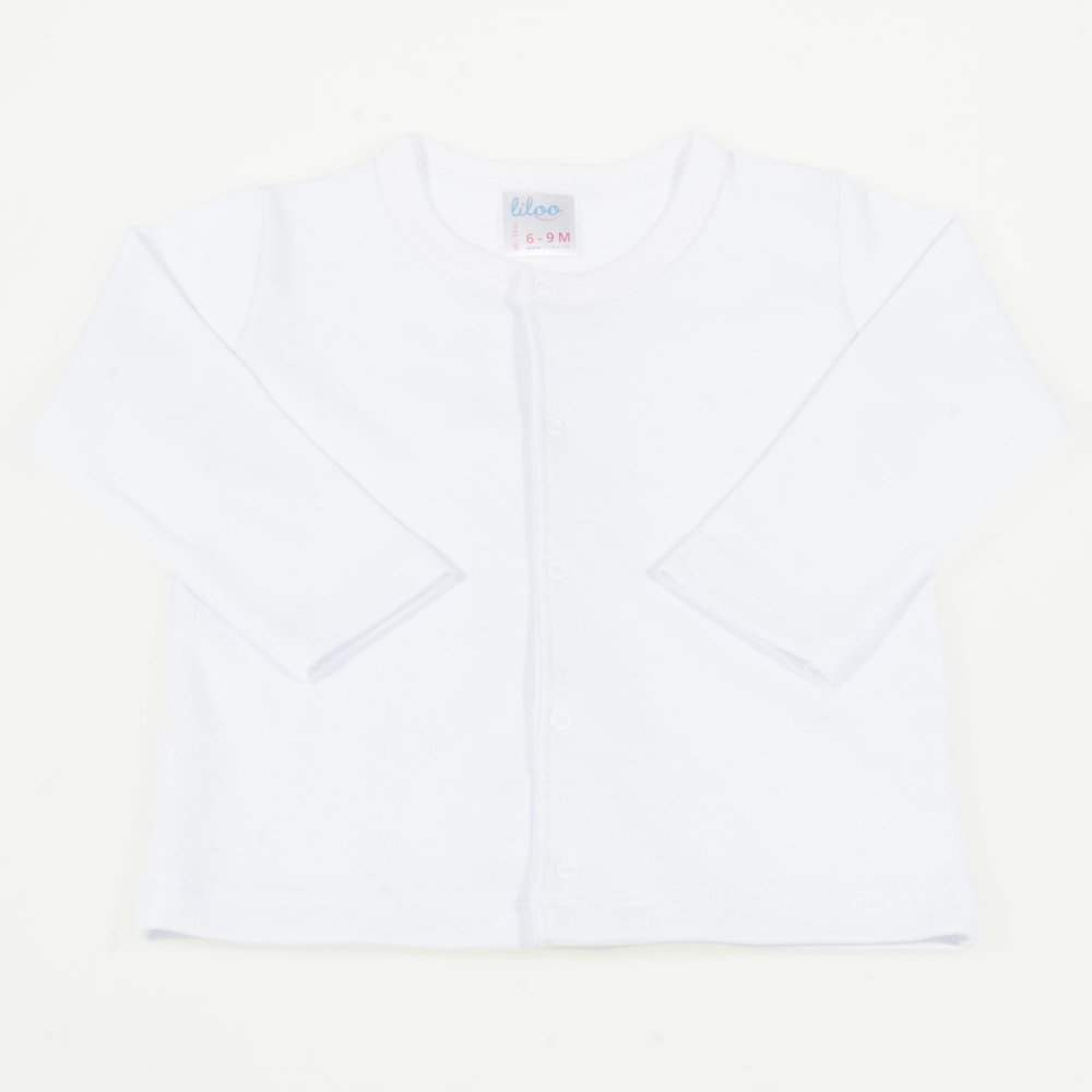 Bluza bebelusi cu maneca lunga si inchidere frontala alba | liloo