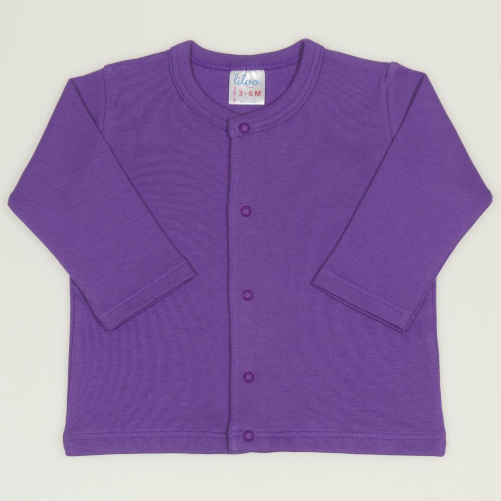 Purple deep lavender long-sleeve center-snap tee| liloo