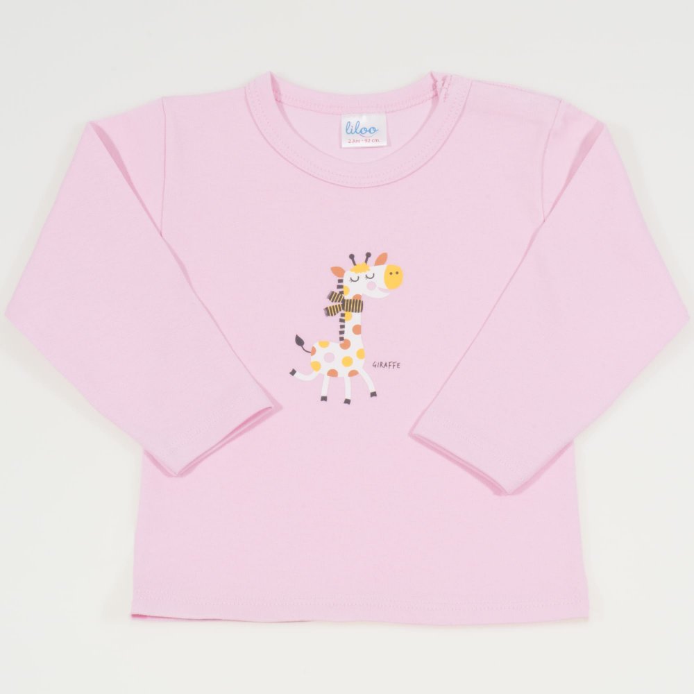 Bluza bebelusi roz - imprimeu girafa | liloo