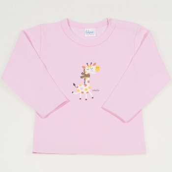 Bluza bebelusi roz - imprimeu girafa