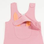 Apricot brandied organic cotton bib overalls - model with ears liloo