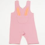 Apricot brandied organic cotton bib overalls - model with ears liloo