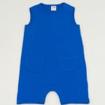 Blue organic cotton romper - premium multilayer material | liloo