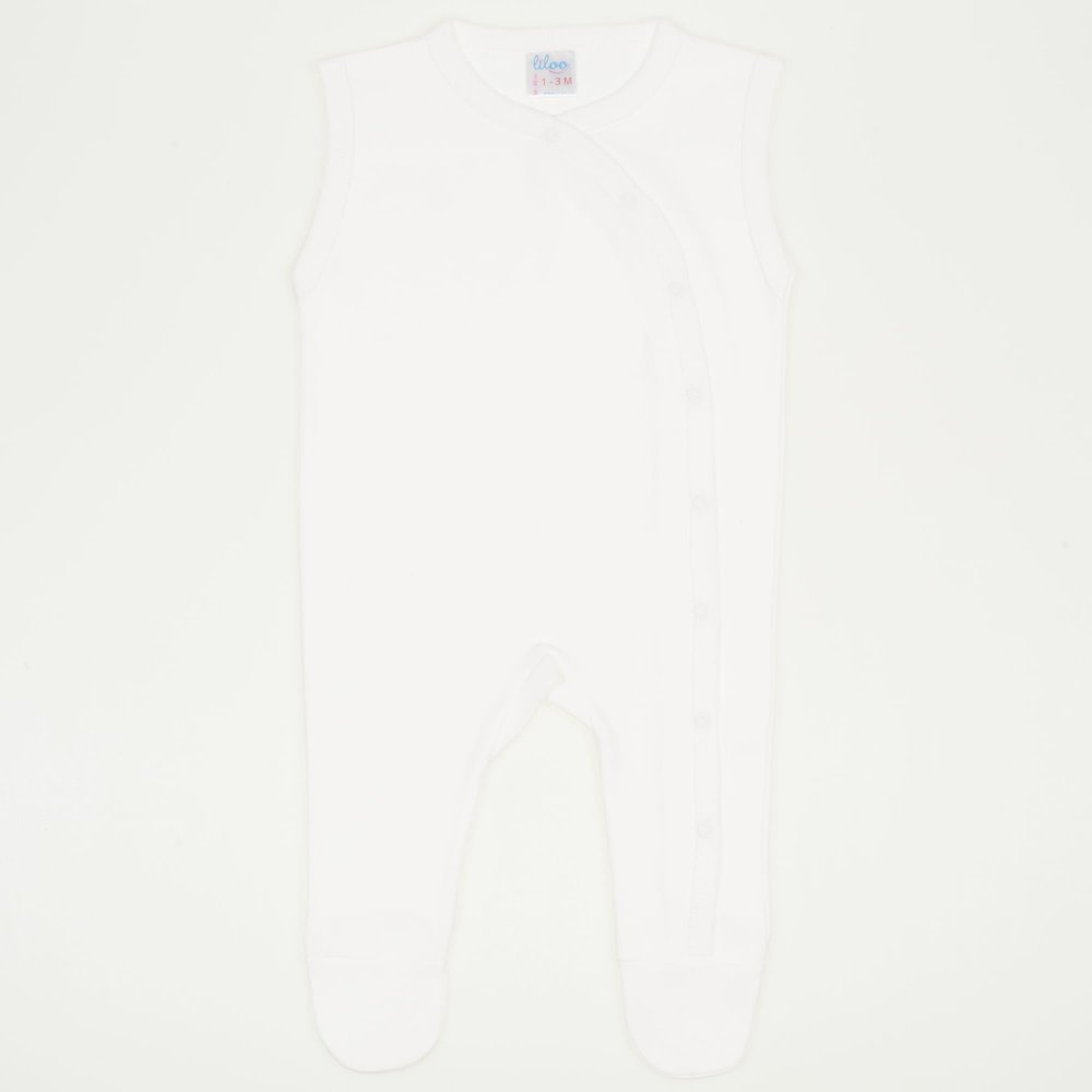 Blanc de blanc sleeveless sleep & play with footies | liloo