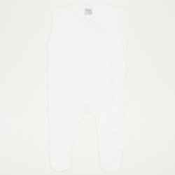 Blanc de blanc sleeveless sleep & play with footies