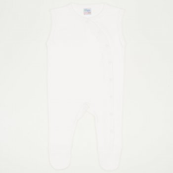 Blanc de blanc sleeveless sleep & play with footies | liloo