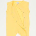 Salopeta fara maneci - pantaloni cu botosei minion yellow uni | liloo