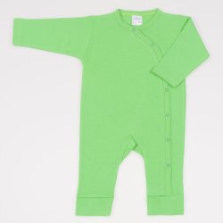 Salopeta maneca lunga si pantaloni cu manseta irish green uni