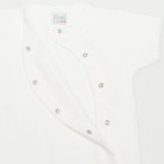 Salopeta maneca scurta si pantaloni cu botosei blanc de blanc imprimeu "made with love" | liloo