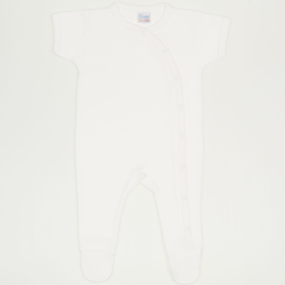 Blanc de blanc short-sleeve sleep & play with footies | liloo