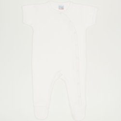 Blanc de blanc short-sleeve sleep & play with footies