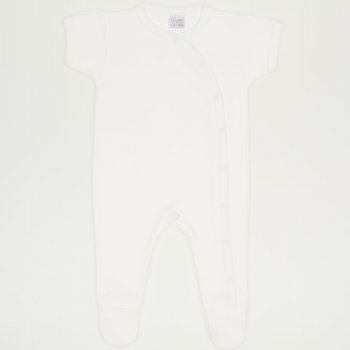 Blanc de blanc short-sleeve sleep & play with footies | liloo