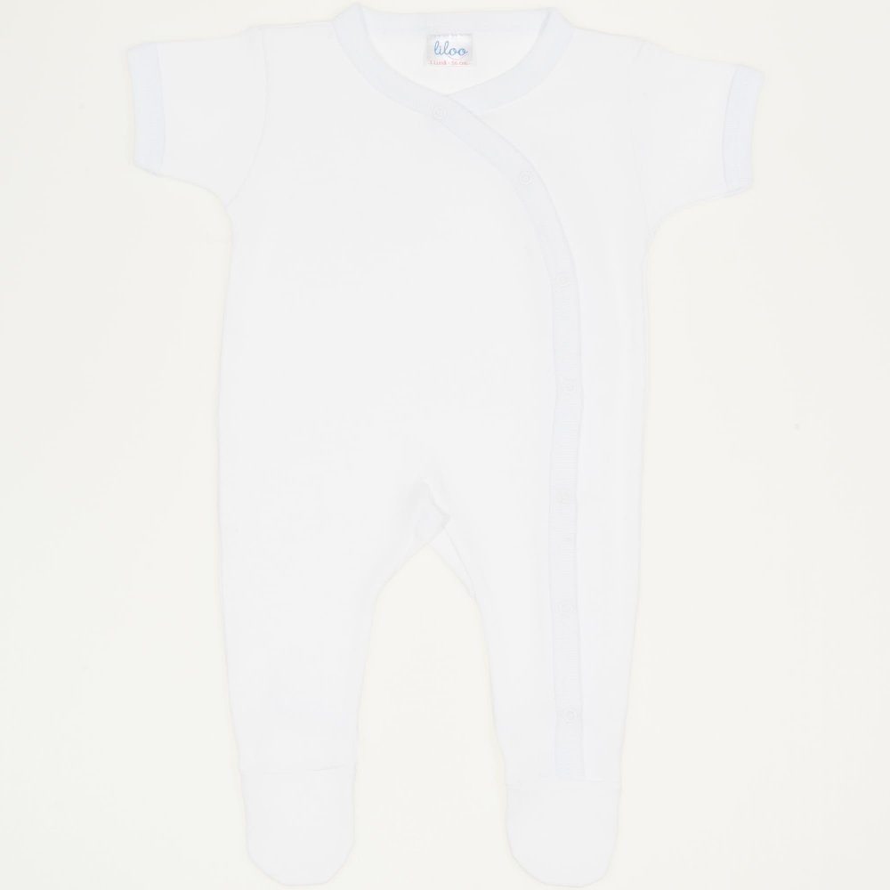 White short-sleeve sleep & play with footies | liloo