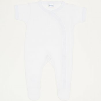 White short-sleeve sleep & play with footies