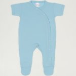 Bleu petit four short-sleeve sleep & play with footies | liloo