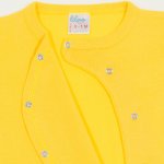 Dandelion yellow short-sleeve sleep & play with footies with turtle print | liloo