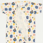 Short-sleeve sleep & play with footies with stars rockets print | liloo