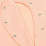 Salopeta maneca scurta si pantaloni cu botosei peach fuzz uni | liloo