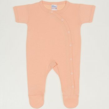 Peach fuzz short-sleeve sleep & play with footies | liloo