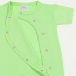 Salopeta maneca scurta si pantaloni cu botosei summer green uni | liloo