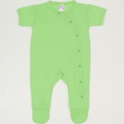 Salopeta maneca scurta si pantaloni cu botosei summer green uni