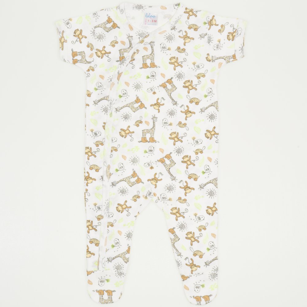 Short-sleeve sleep & play with footies with jungle print | liloo