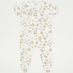 Short-sleeve sleep & play with footies with jungle print