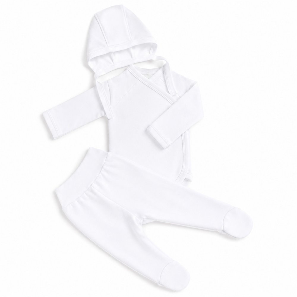 Set bebelusi 3 piese alb uni | liloo