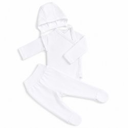 Set bebelusi 3 piese alb uni