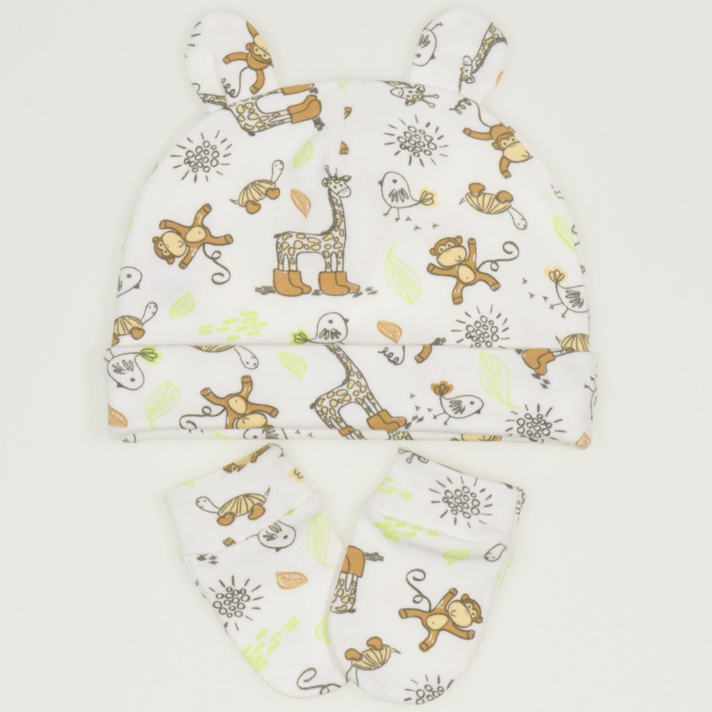 Baby set hat and gloves with jungle print | liloo