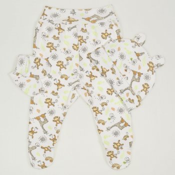 Baby set - hat, pants and gloves - with jungle print | liloo