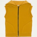 Buckthorn-brown thick vest with hood and zipper | liloo