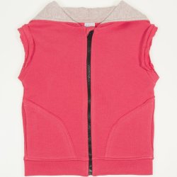 Brick red vest with hood and zipper