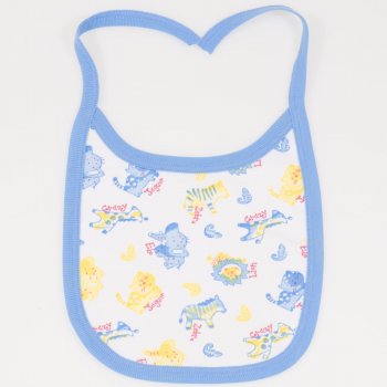 White bib with animal print