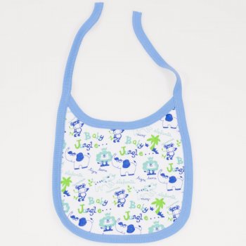 White bib with jungle print