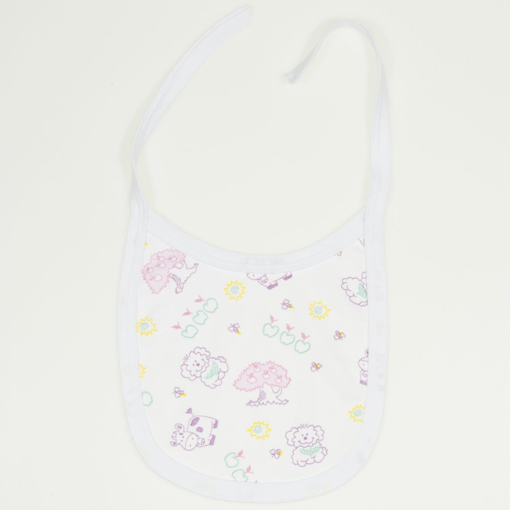 White bib with animals allover print | liloo