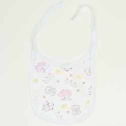 White bib with animals allover print