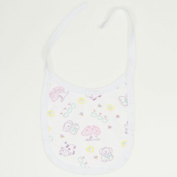 White bib with animals allover print | liloo