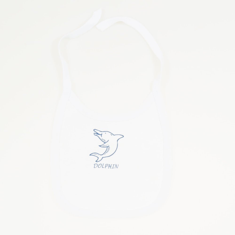 White bib with dolphin print | liloo