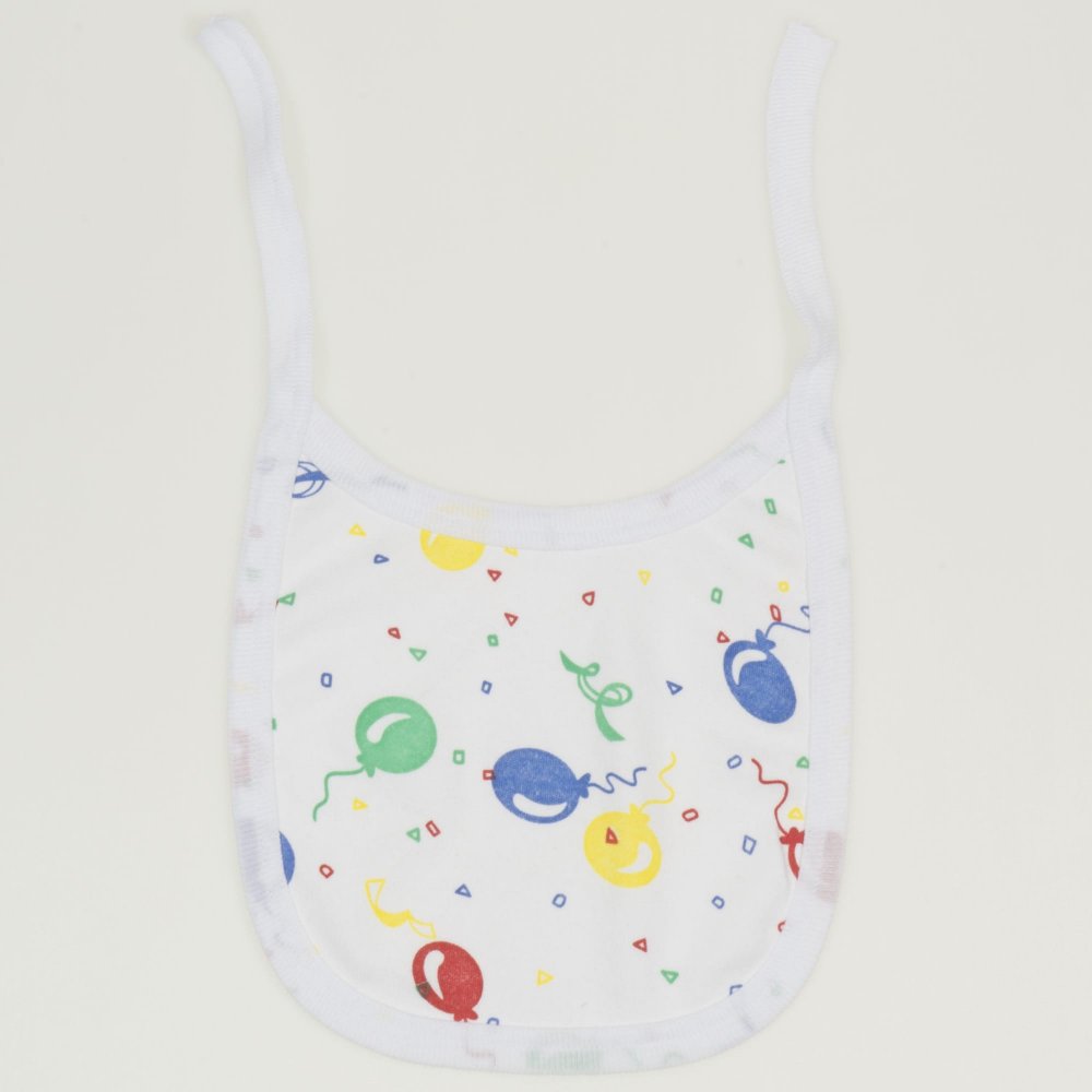 White bib with balloons allover print | liloo