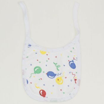 White bib with balloons allover print | liloo